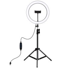 LED Ring Lamp 30cm With Desktop Tripod Mount Up To 1.1m, Phone Clamp, USB                           