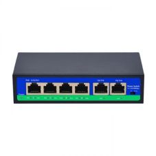 PoE centrmezgls 100Mbps 4 porti + 2G augšupsaite, IEEE802.3af/at, PoE 250m, 72W (52V 1.5A)