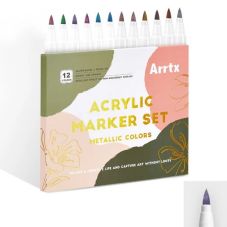 Acrylic Marker Pens ARRTX, 12 Metallic Colors                                                       
