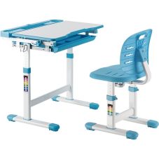 Manual-Lifting Height Adjustable Kids Desk and Full-Backrest Chair Set                              