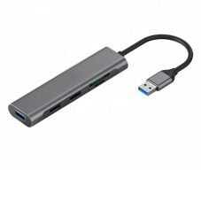 Adapteris USB 3.0 - 3 x USB 3.0, SD, TF