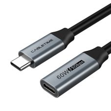 Kabeļa paplašinājums USB 3.0 Type-C (M) — USB Type-C (F), 5Gbps, 60W, 4K/60Hz, 0,5 m