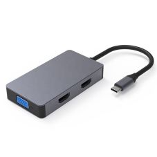 Adapter USB Type-C - 2x HDMI, 1x VGA, 1x USB Type-A, 1x USB Type-C PD60W                            