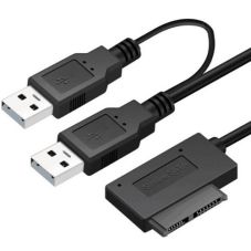 USB 2.0 Type-A to Slimline SATA II 7+6Pin Adapter                                                   