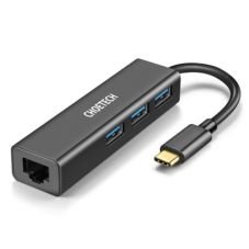 Adapter CHOETECH USB Type-C to 1x RJ-45, 3x USB Type-A                                              